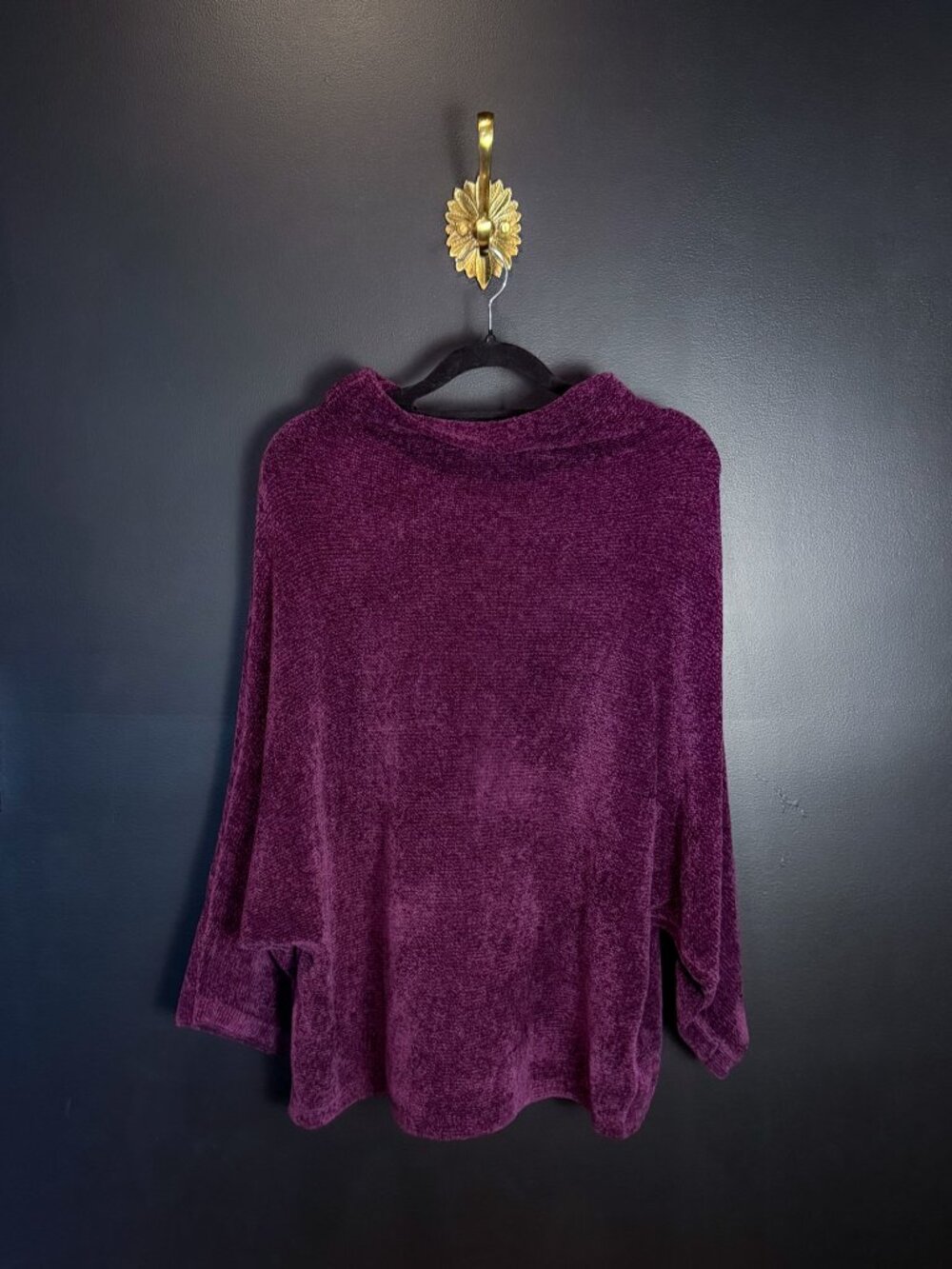 Hand-Knit Purple Sweater